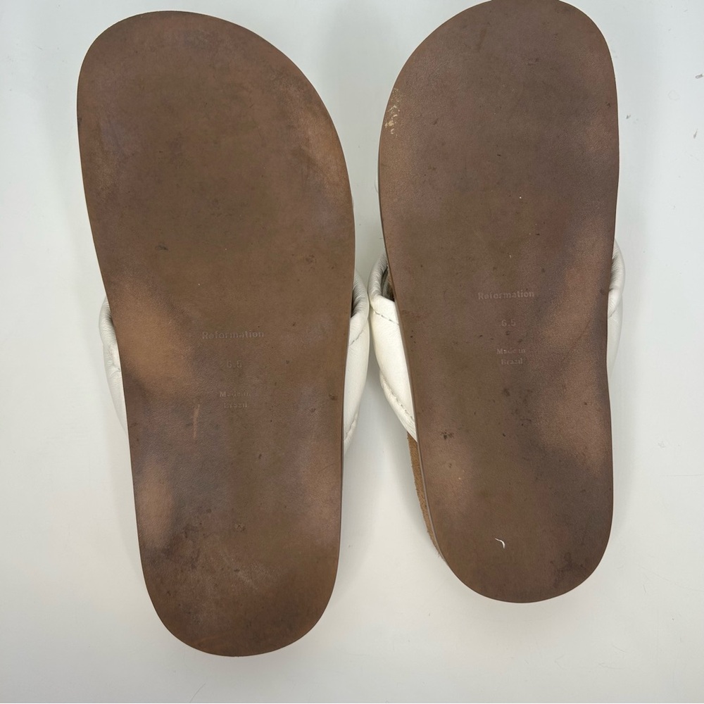 Reformation White Leather Sandals - Picture 5 of 6